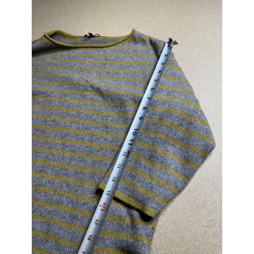 Eileen Fisher Yak Wool Striped Sweater Grey Green Boat Neck M - Picture 6 of 10